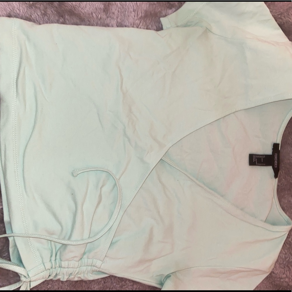 Mint green criss cross shirt